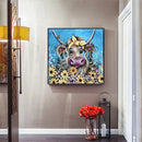 5D DIY Full Round Drill Diamond Painting Cattle Flowers Kit Art Craft Decor
