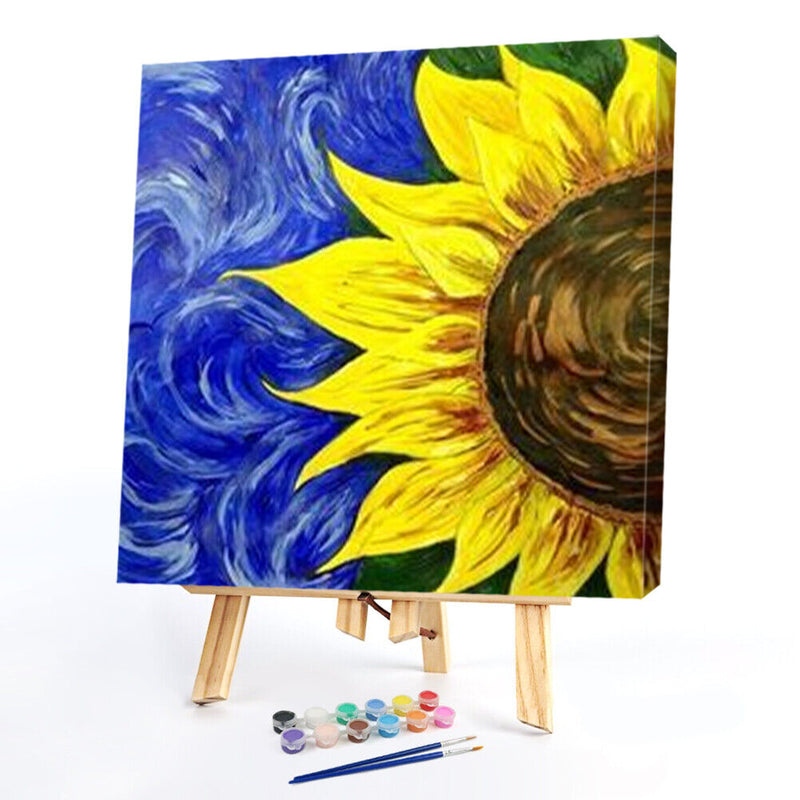 Canvas Paint By Numbers Sunflower Oil Hand Painted Drawing Kit Home Decorat