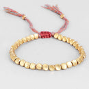 Beads Lucky Rope Braided Handmade Bracelet Tibetan Buddhist Cotton Copper  hot.