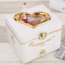 Classic Rotating Dancer Piano Music Box Clockwork Jewelry Boxes (White) Newly