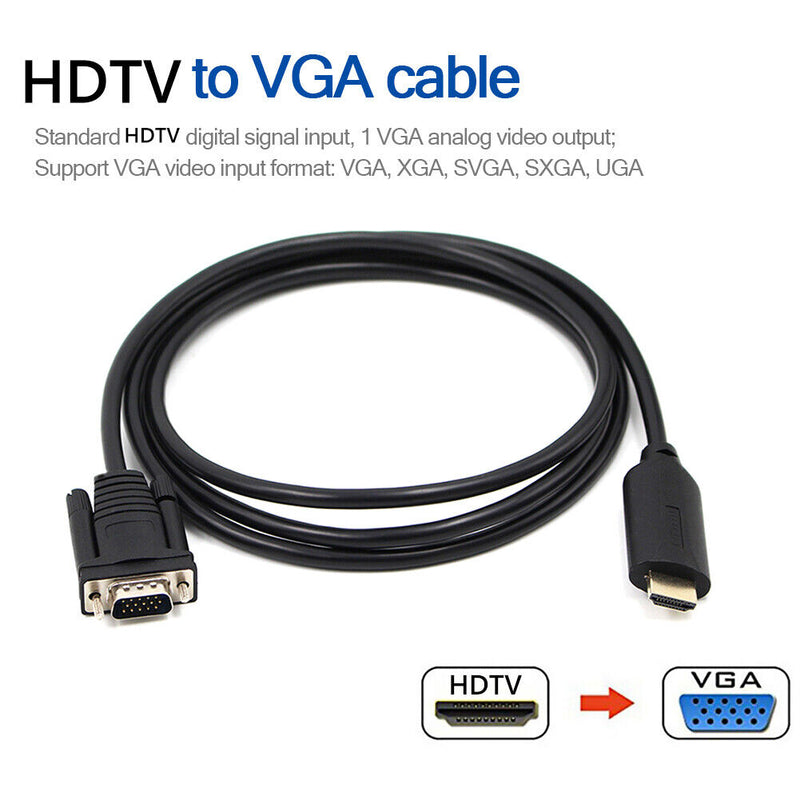 1.5m HDMI Male to VGA Male Cable for Computer Monitor Projector TV Game Console
