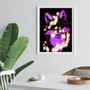 Purple Fox Oil Paint By Numbers Kits Canvas Drawing DIY Coloring Picture for Kid