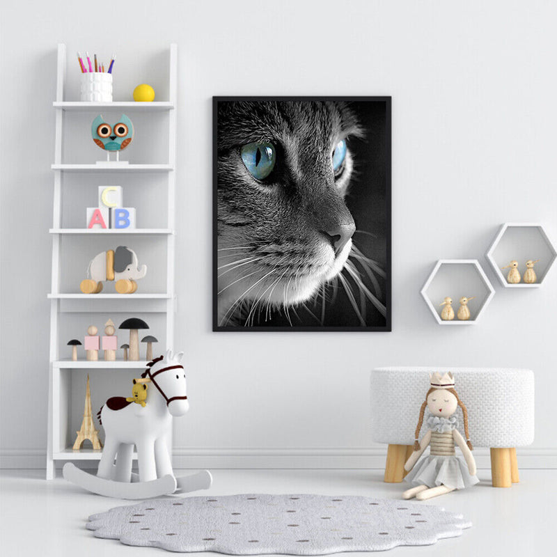 Cat Frameless Picture Oil Paint By Numbers Hand Painted Picture for Bedroom