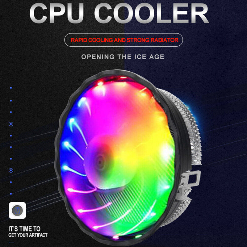 PC Case Fans 1800RPM Silent RGB LED Light Laptop Radiator CPU Cooling Quiet Fan