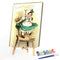 Girl on Chair Oil Paint By Numbers Kits DIY Handpainted on Canvas Wall Art Craft