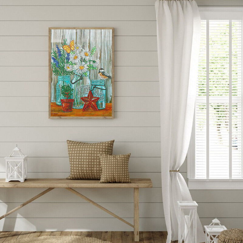 Partial Special Shape Drill Drawing Picture Flower Diamond Painting Room Decor