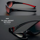 Polarized Sunglasses Men UV400 Outdoor Driving Eyewear (Black Red Film)