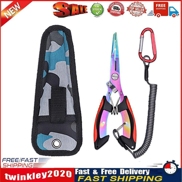 Fishing Plier Line Lure Cutter Hook Remover Fishing Scissor (Red Black) Newly