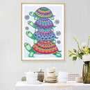 Partial Special Diamond Painting DIY Kit 4 Green Turtles Rhinestone Picture