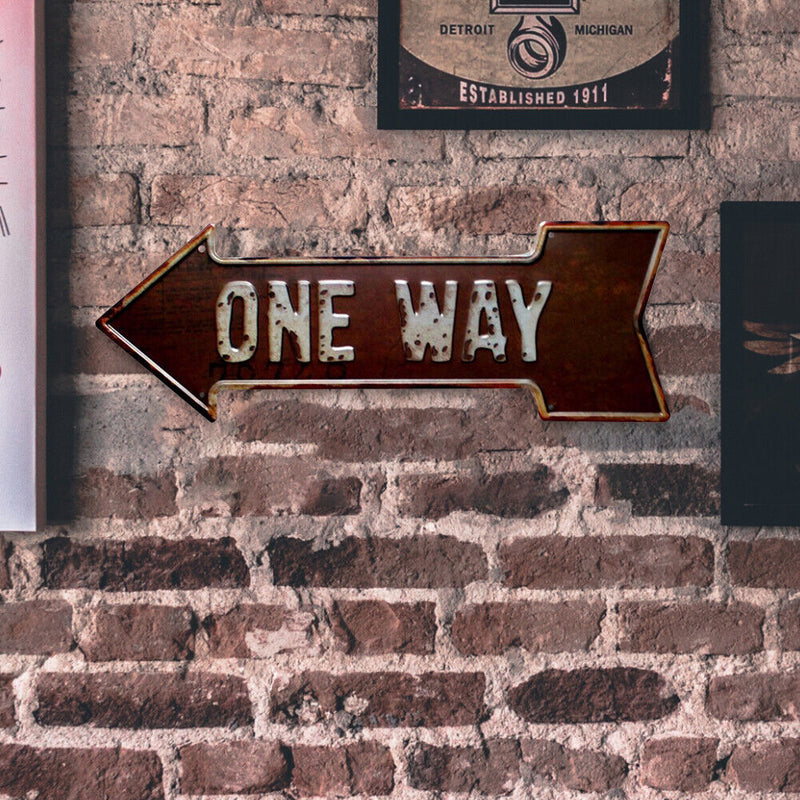 ONE WAY Metal Retro Tin Sign Art Poster Iron Painting Home Decor Accessories