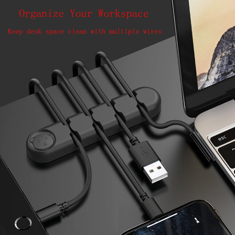 Cable Organizer Silicone USB Cable Winder Desktop Tidy Management Cable Holder