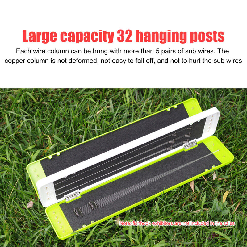 Fishing Rig Hook Tackle Box Fishing Gear Tool Storage Case (Green 32cm) Newly