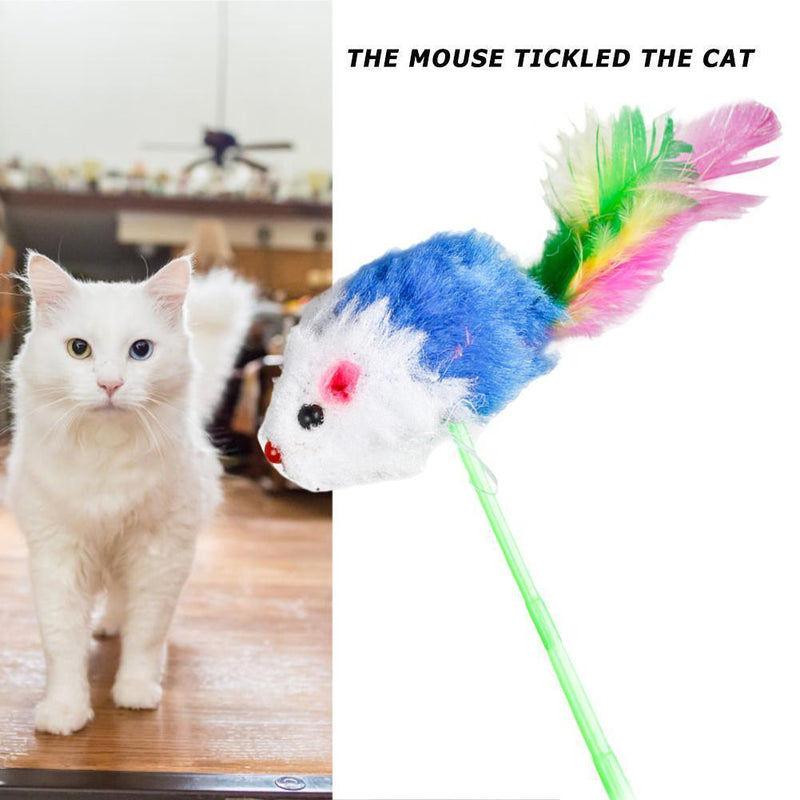 Soft Plush False Mouse Cat Toys Colorful Feather Funny Playing Toys for Kit