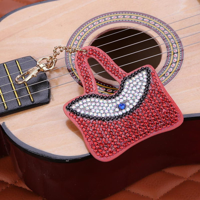 4pcs DIY Full Drill Special Shaped Diamond Painting Keychain Women Pendant Newly