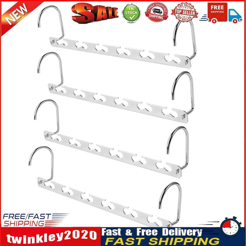 Half Toroidal Universal Metal Clothes Closet Hangers Practical Racks(4pcs) Newly