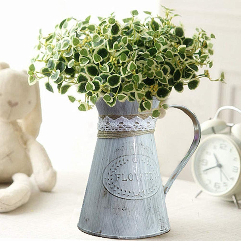 Style Iron Sheet Garden Home Embossed Wrought Watering Can Vases Flower Bucket