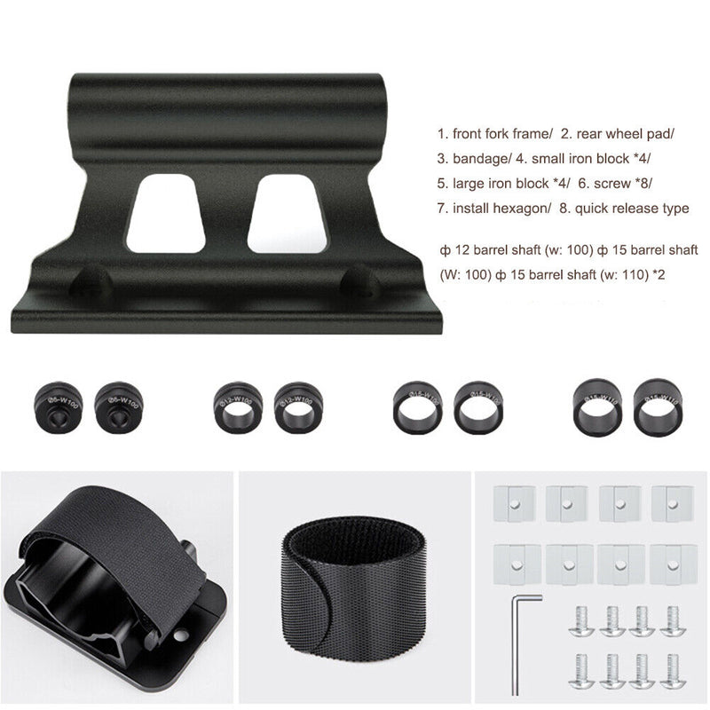 Bicycle Quick Release Thru Axle Carrier Front Fork Holder Car Roof Rack Stand