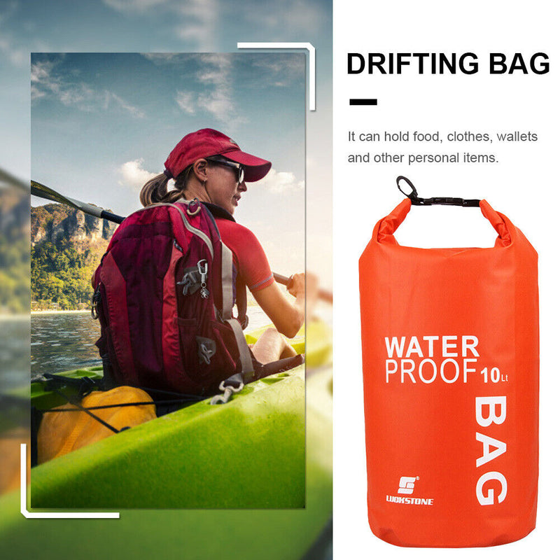 Swimming Bag Waterproof Dry Sack Storage Trekking Boat Phone Pouch (Orange)