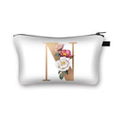 Flower letters Printed Hand Hold Travel Storage Cosmetic Bag Toiletry Bag