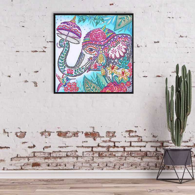 5D Part Drill Diamond Painting DIY Elephant Rhinestone Picture Decor Poster Kit