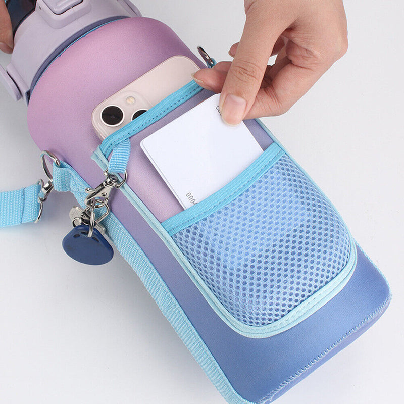 #A 2L Water Bottle Handheld Neoprene Kettle Anti-scalding Drinkware with Straps