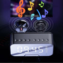 LED MP3 FM Radio Mirror with Speakers Alarm Clock Digital Wireless Clocks