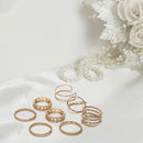 8pcs Simple Twist Rings Metal Retro Multilayer Knuckle Ring for Women Jewelry