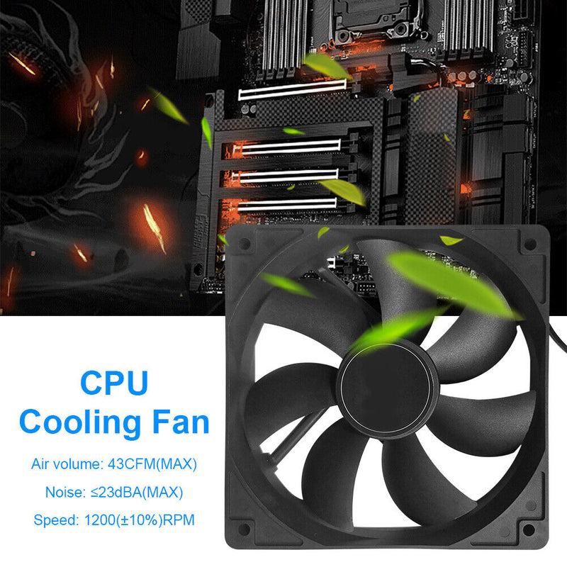 120mm 4-Pin PC Case CPU Cooling Fan Quiet Radiator Heatsink Computer Accessories