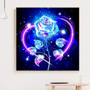 Handmade Full Square Drill 5D Blue Rose Drawing Kit DIY Diamond Painting Craft