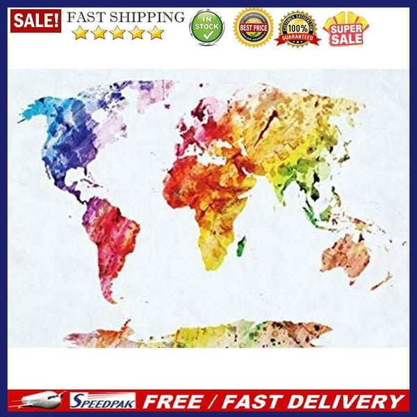 DIY Hand Painted World Map Canvas Oil Painting Kit Drawing By Numbers Ornamen