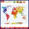 DIY Hand Painted World Map Canvas Oil Painting Kit Drawing By Numbers Ornamen