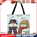 Christmas couple snowman Printed Shoulder Shopping Bag Casual Tote Handbag