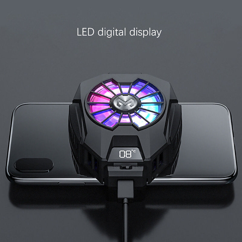 Phone Cooler Cooling Fan Frozen Digital Display Phone Radiator Ambient Light