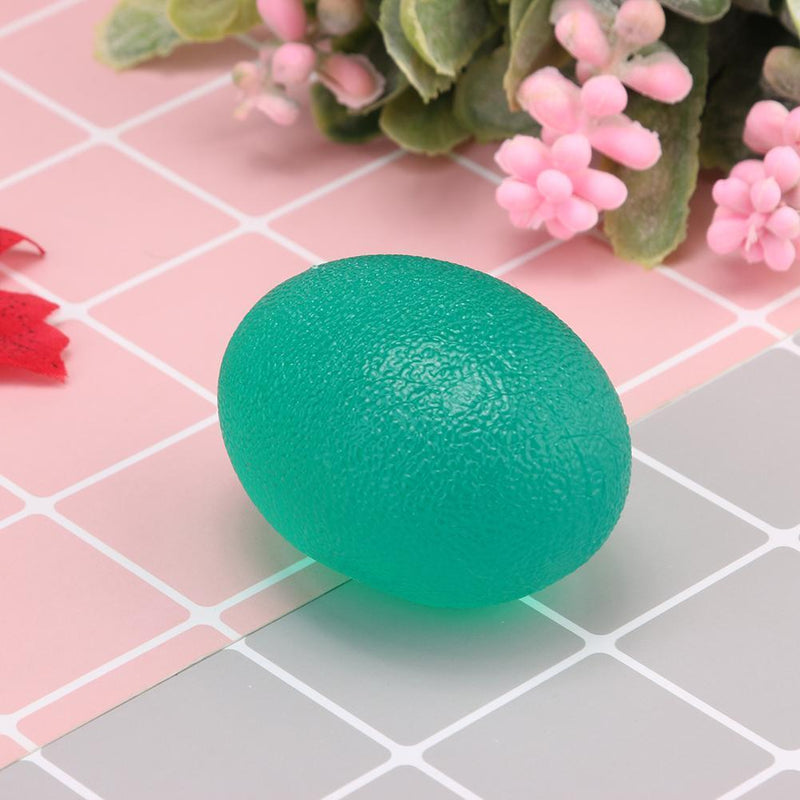 TPR Egg Ball Fitness Stress Relief Finger Hand Expander Gripper (Green)