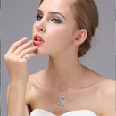 Day Heart Animal Necklace Owl Pendant Shiny Diamond Necklace I Love You Forever