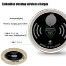 USB Type-C Multiple Coil QI Wireless Charger Embedded Desktop Transmitter Newly