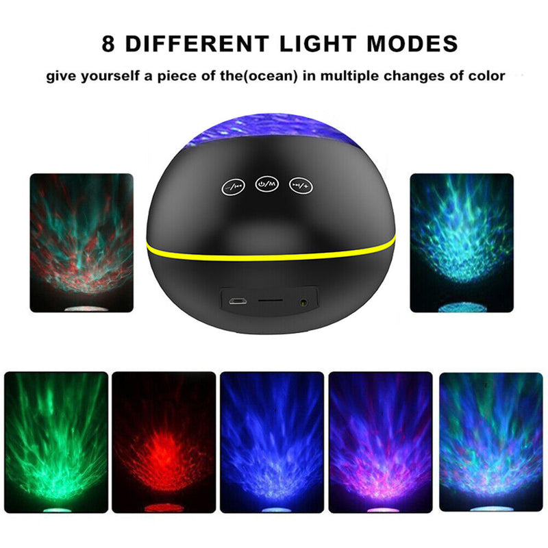 Ocean Water Ripple LED Projector 7 Modes Bluetooth-compatible Projection La