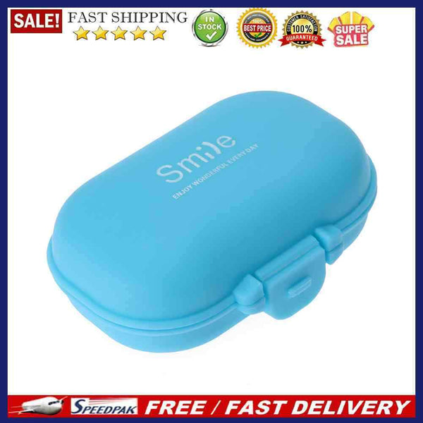 4 Grids Travel Portable Pill Box Jewelry Storage Holder Container(Blue)