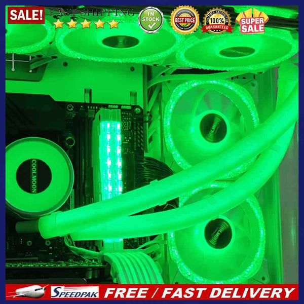CoolMoon 2pcs Luminous Sleeve Silicone Water Cooled Tubes DIY PC Case Decorative