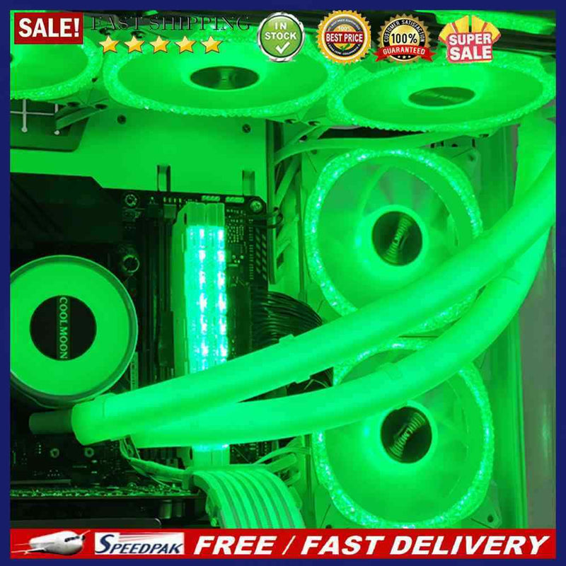 CoolMoon 2pcs Luminous Sleeve Silicone Water Cooled Tubes DIY PC Case Decorative