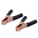 2 Red+ 2 Black 50A Copper Coated Car Battery Test Clips Alligator Clamps Newly