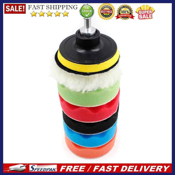 8pcs/Set Car Polishing Disc Buffing Waxing Sponge Car Polisher Drill Adapter