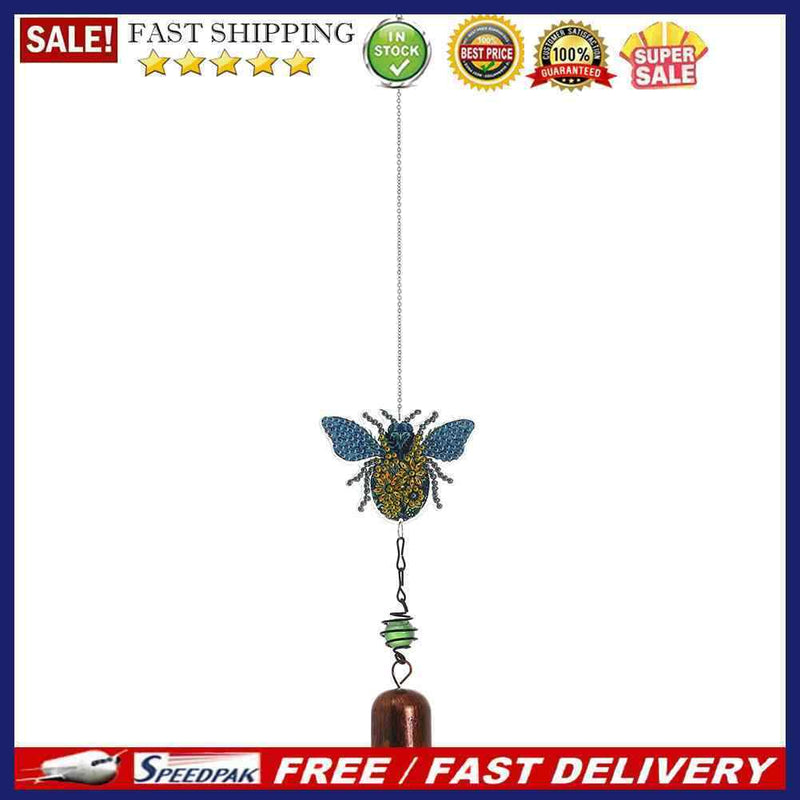 DIY Point Drill Diamond Painting Acrylic Wind Chime Bell Pendant Art Mosaic