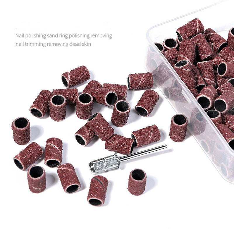 DIY #80 #120 #180 Size Nails Sanding Cap Manicure Nail Drill Bits Accessories