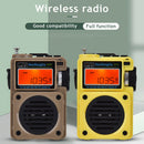 HRD-701 Portable Full-Band Radio Subwoofer FM MW SW WB Receiver (Yellow) Newly