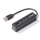 High Speed USB 2.0 Hub Multi Power Adapter Card Reader for Laptop PC Computer