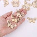 50pcs Butterfly Hollow Wooden Chips for Scrapbooking Handrafts DIY Decoration