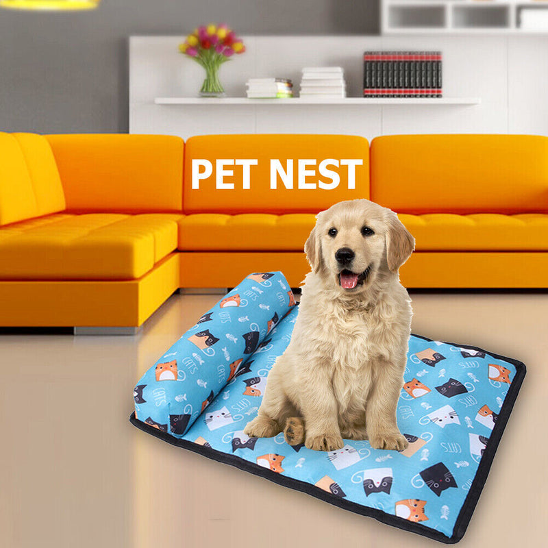 Dog Mat Cooling Summer Ice Pad Cats Sleeping Cushion Pet Kennel (Kitten M)
