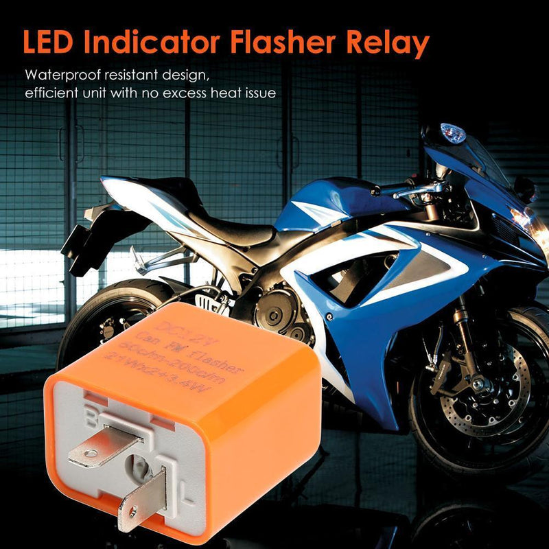 Motorcycle Motorbike 2 Pin Speed Adjustable LED Indicator Flasher Relay Newly