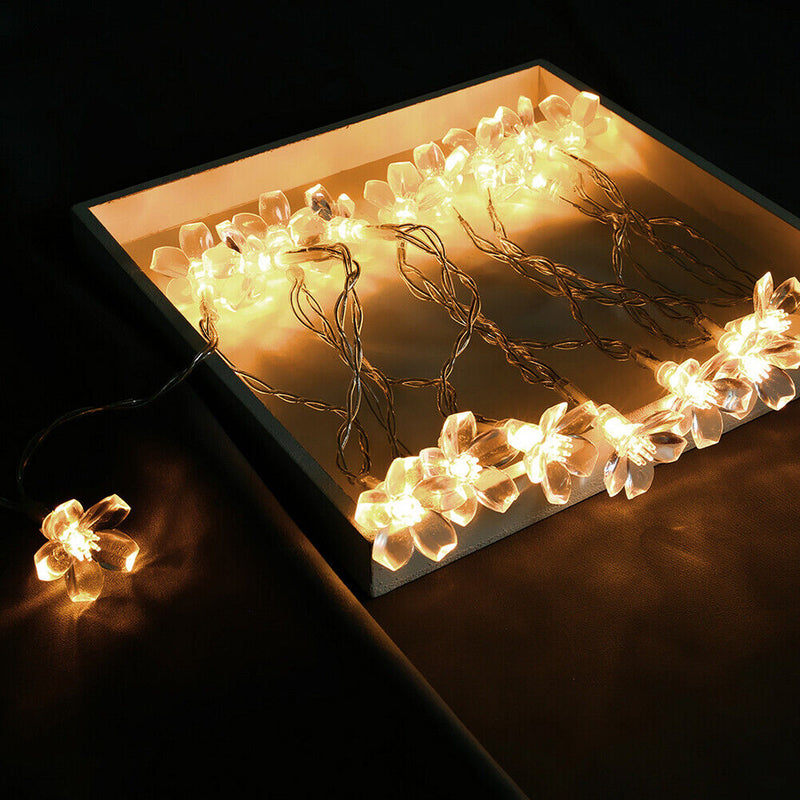 10 LED Cherry Blossom Fairy Light String for Wedding Decor (Warm Light 2m)